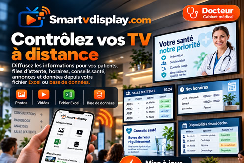 Contrôle à distance des écrans depuis un smartphone